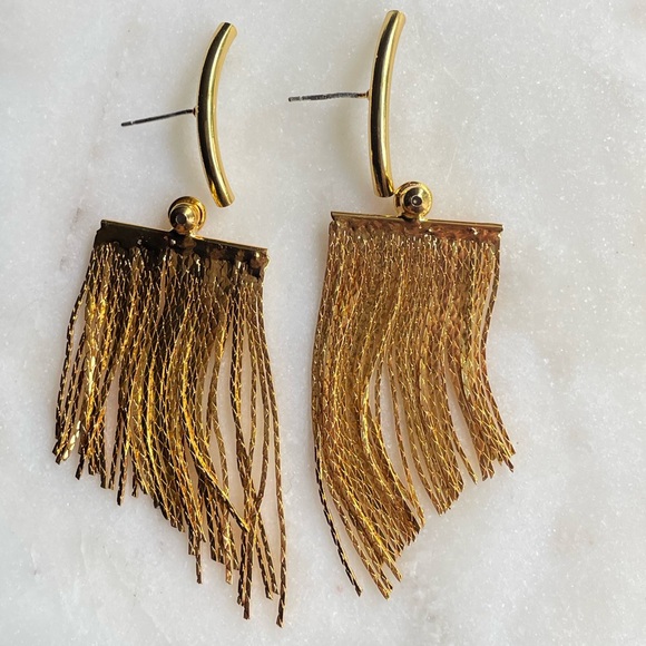 Asymmetrical Fringe Earrings - Picture 4 of 10